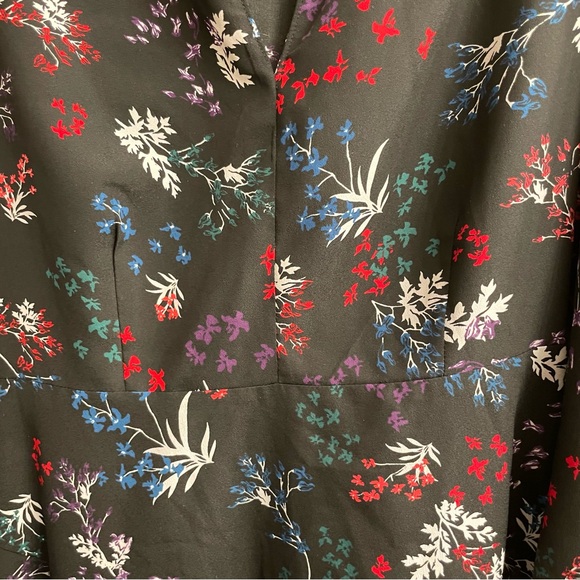 JOE FRESH Women’s Long Sleeve High Neck Multi Coloured Waist Belt Tie Dress (M) - Picture 7 of 12